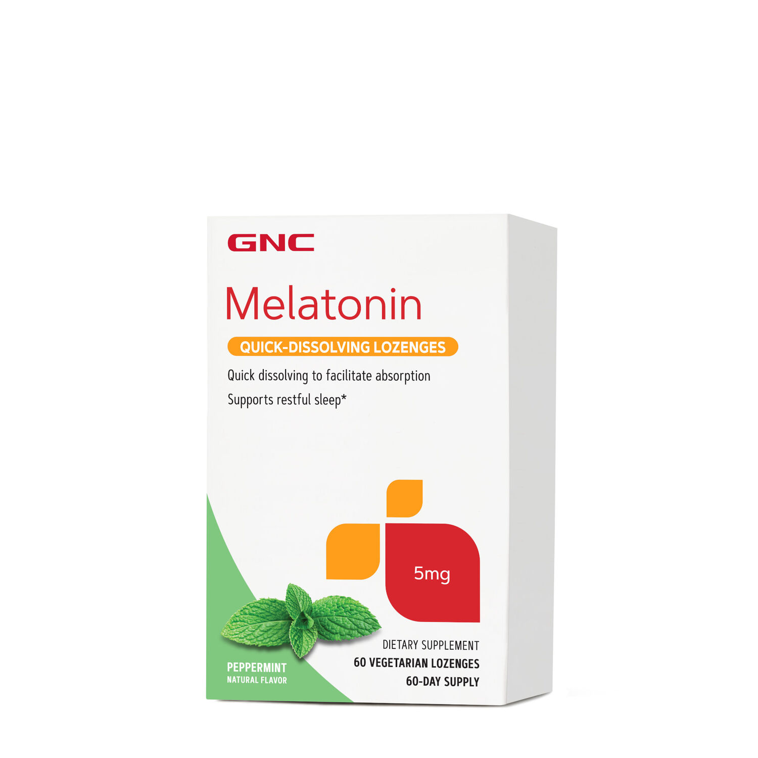 Melatonin Quick-Dissolving Lozenges 5 mg - 60 Lozenges &#40;60 Servings&#41;  | GNC